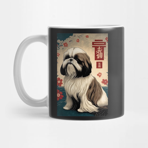 Super Cute Shih Tzu Portrait - Japanese style by KoolArtDistrict